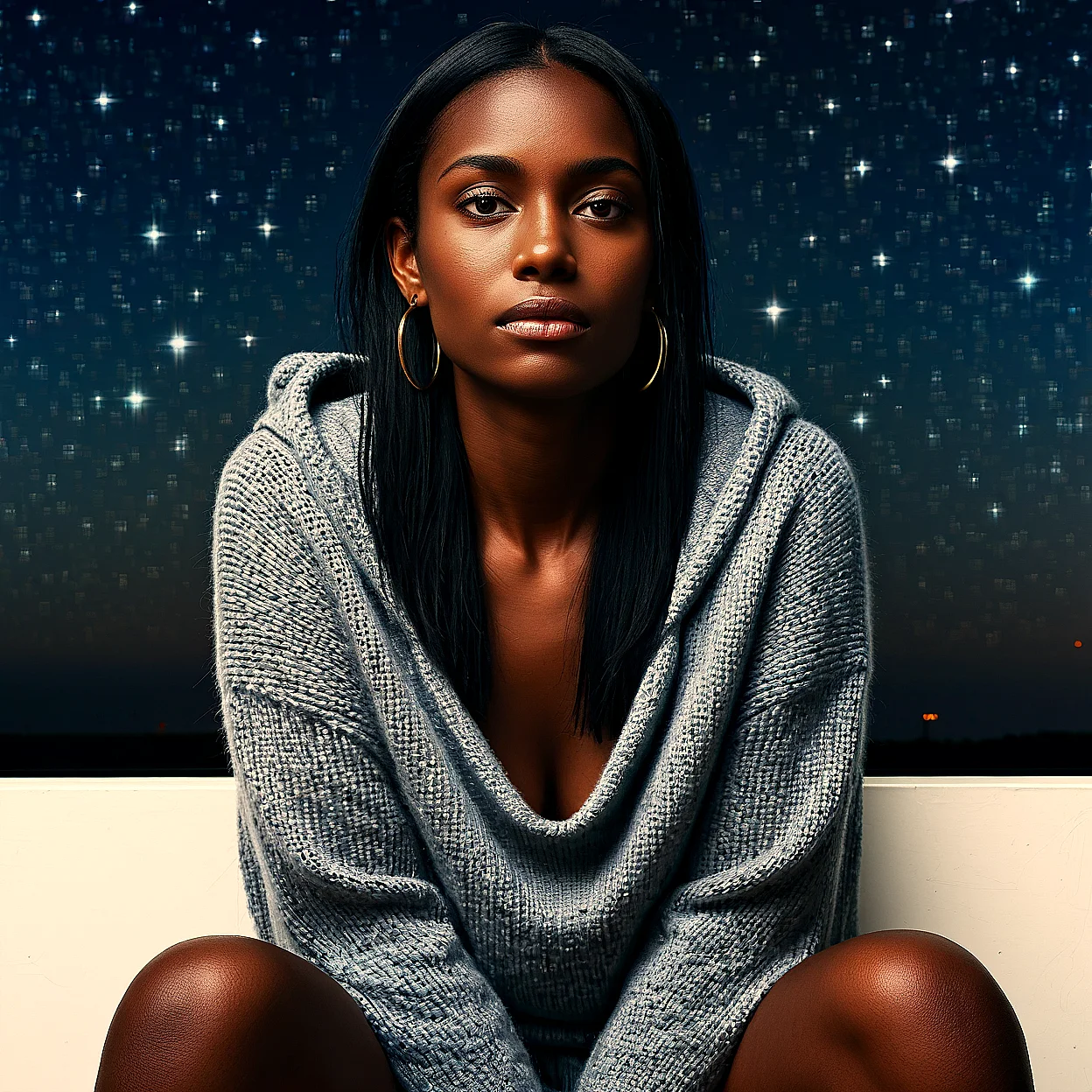 Amina Okoye — image 3/5, Confiante AI character on HoneyChat