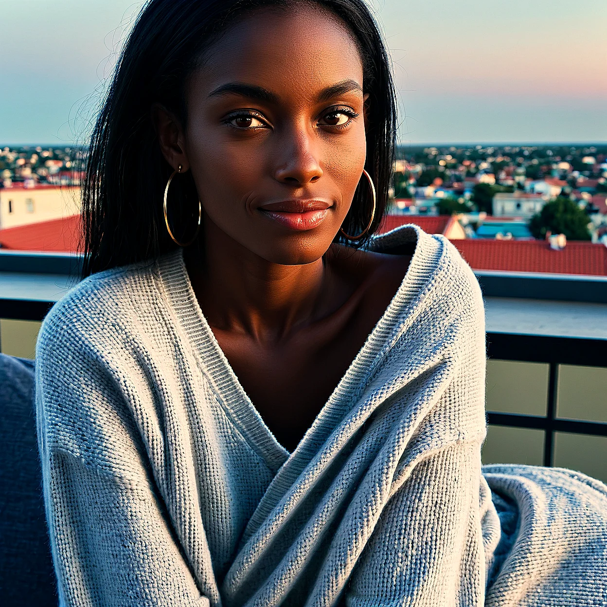 Amina Okoye — image 3/5, Confident AI character on HoneyChat