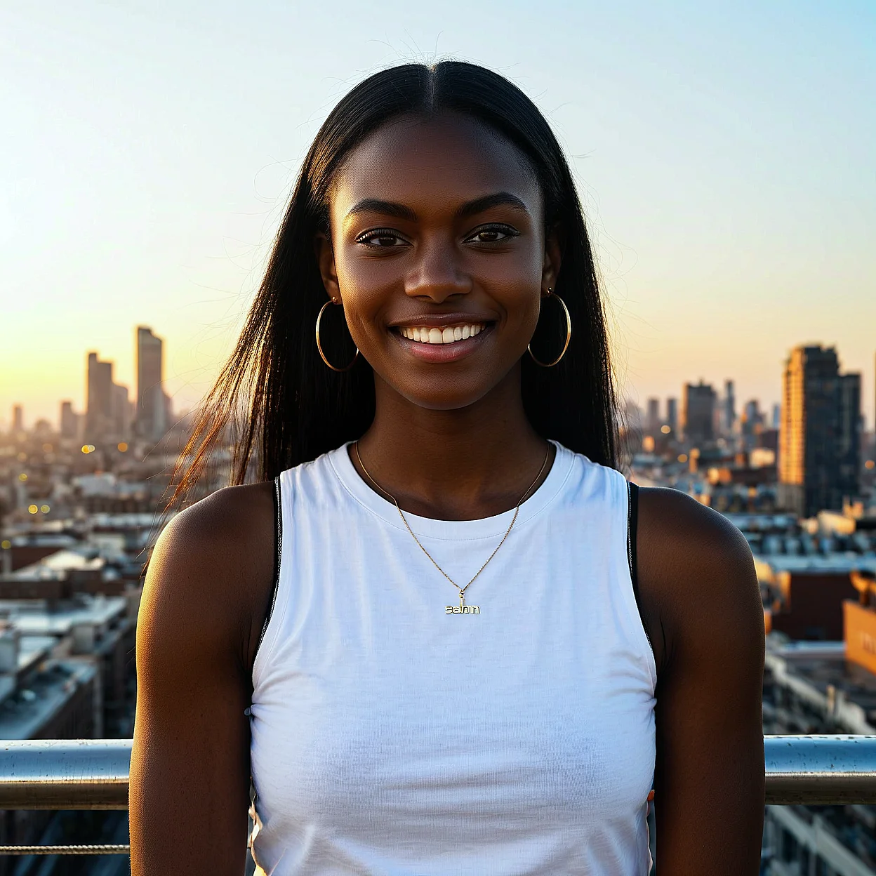 Amina Okoye — image 2/5, Confident AI character on HoneyChat