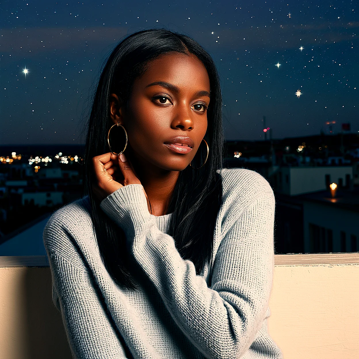 Amina Okoye — image 4/5, Confident AI character on HoneyChat