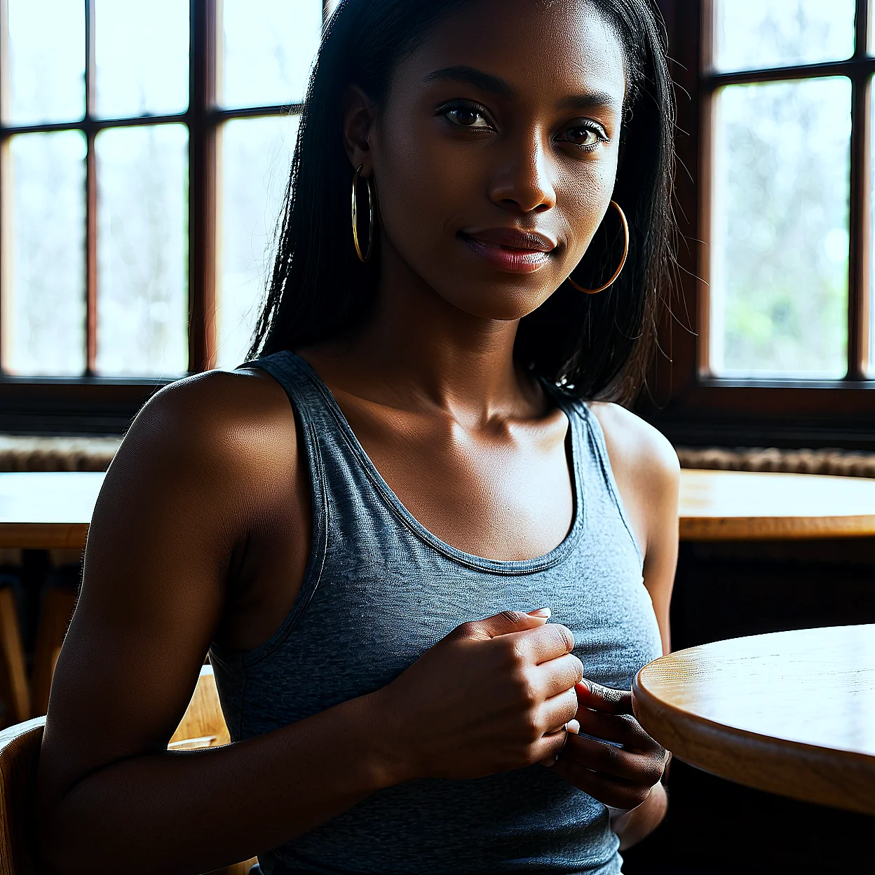 Amina Okoye — image 5/5, Confident AI character on HoneyChat