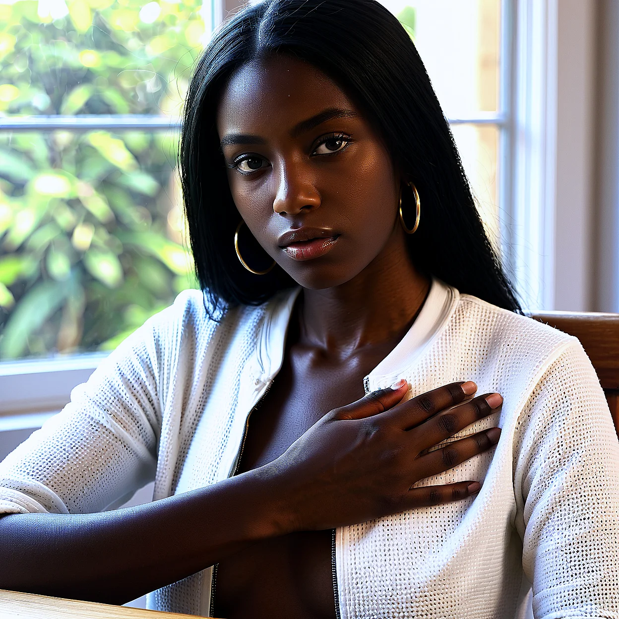 Amina Okoye — image 2/5, Confident AI character on HoneyChat