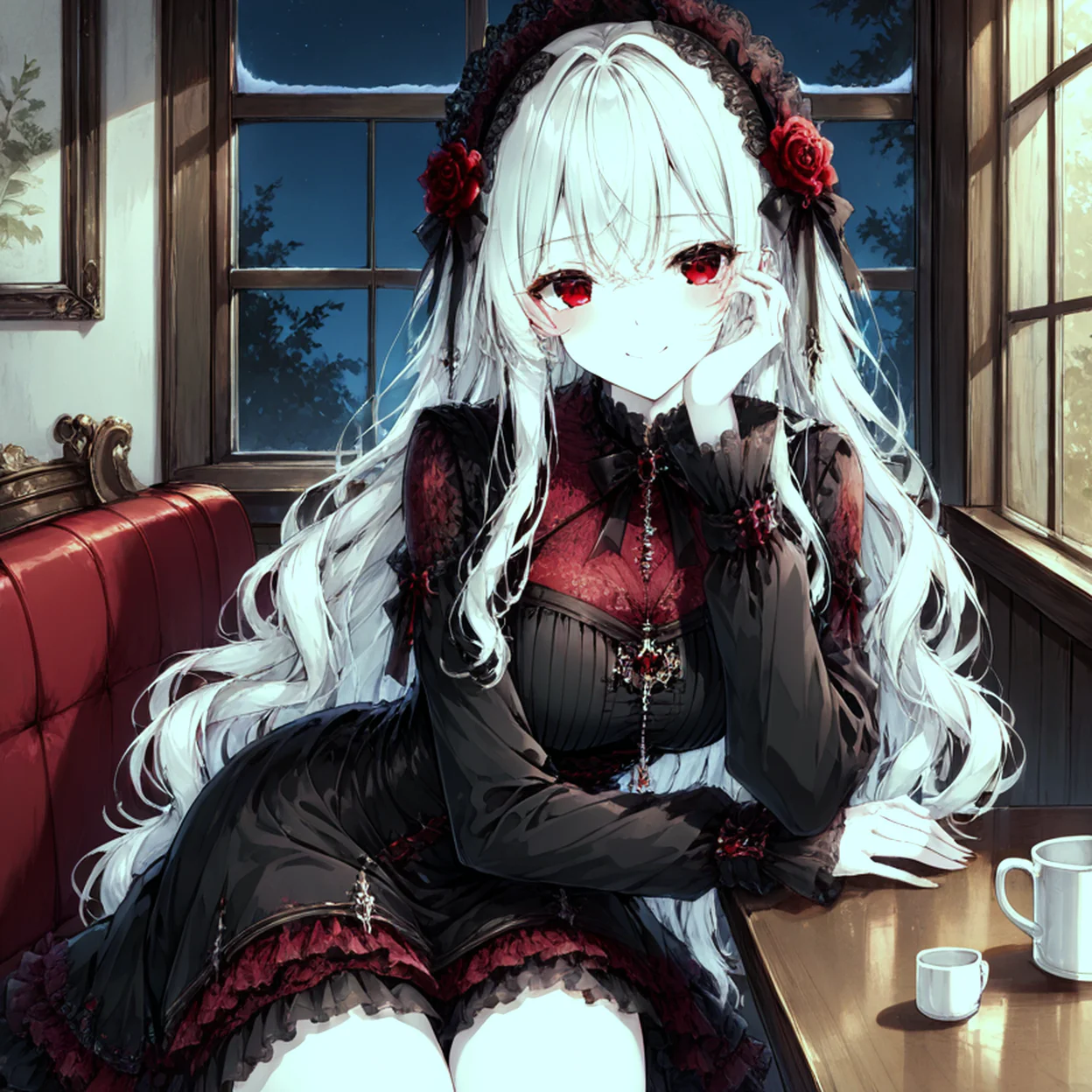 Evelyn Nightrose — image 3/5, Kuudere AI character on HoneyChat