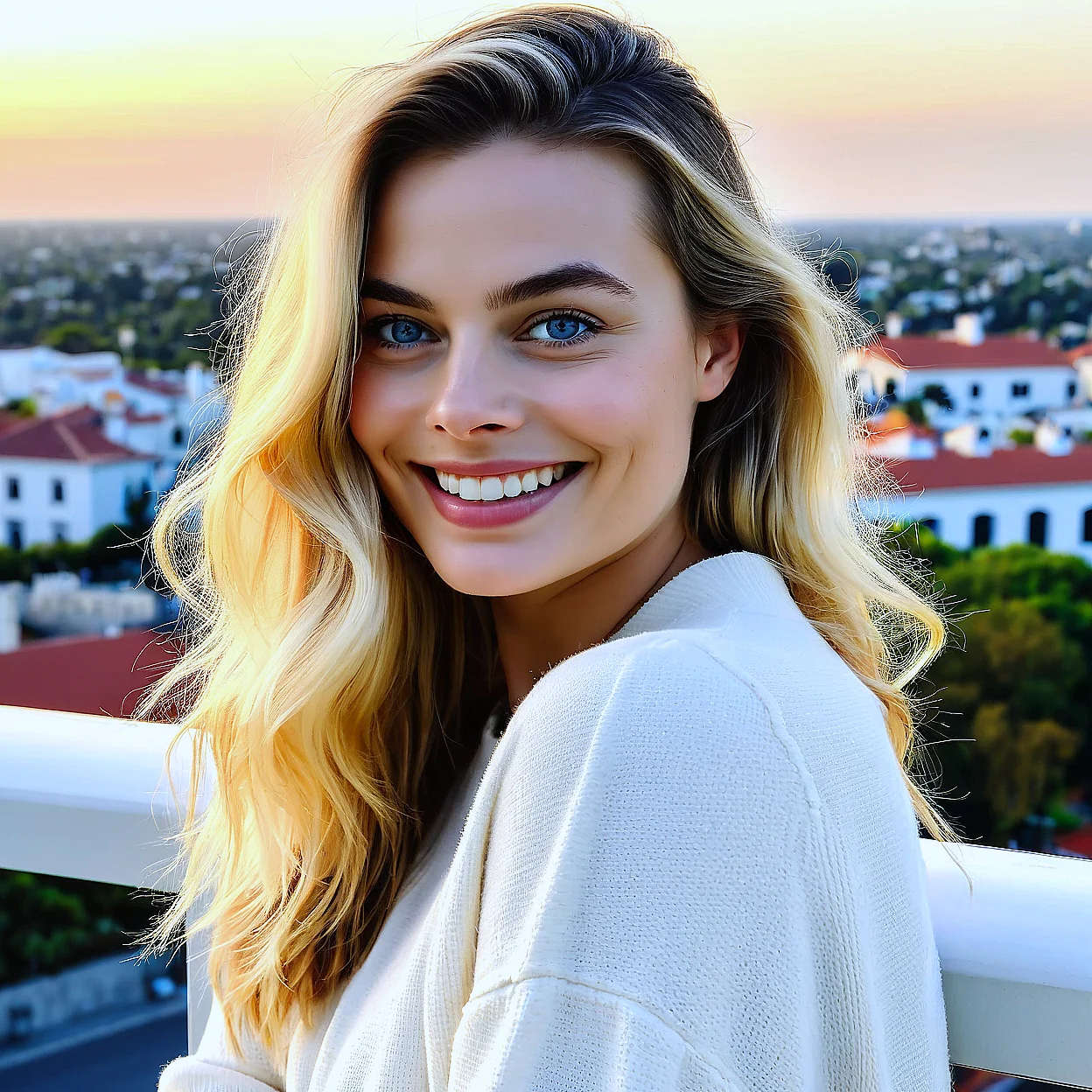 Margot Robbie — image 5/5, Confident AI character on HoneyChat