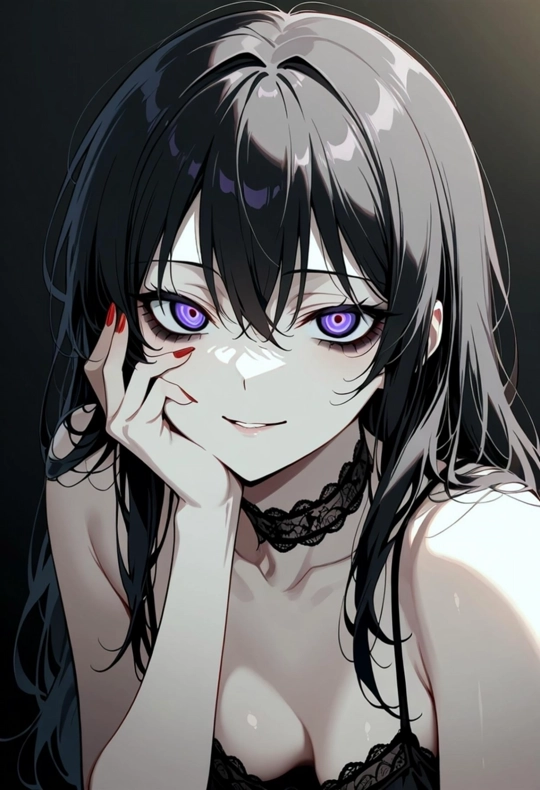 Luna Abyss — animiertes Charakterporträt einer Anime-KI-Freundin mit Stimme